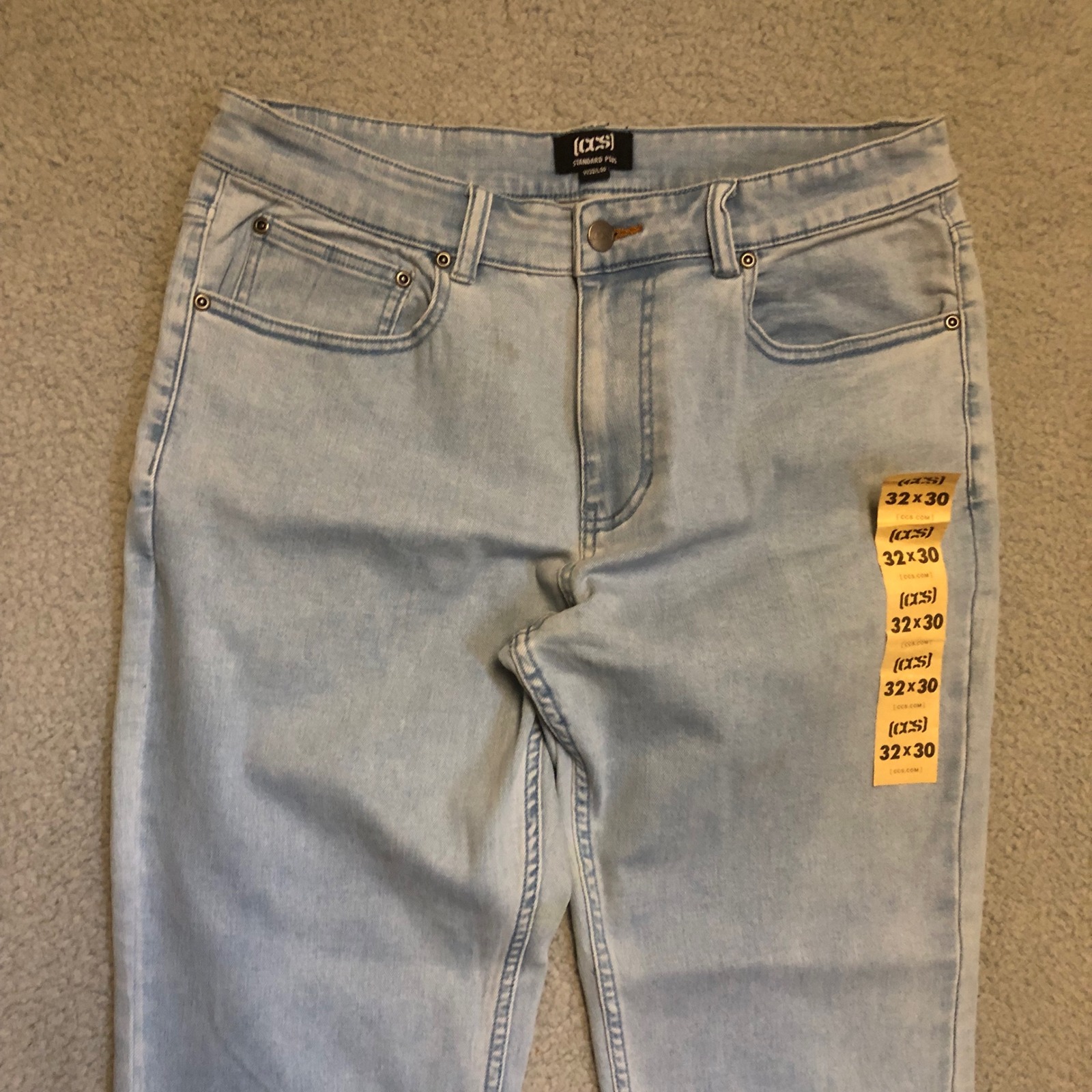 Ccs Standard Plus Straight Leg Jeans Light Wash Mens 32x30 Nwt Skate Denim — image 4 of 8